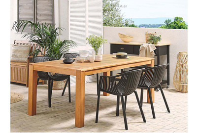 Image of Beliani Gartenstuhl Kunststoff schwarz 4er Set Napoli bei JUMBO