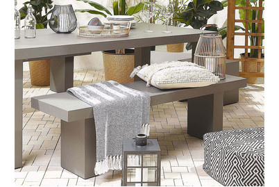 Image of Beliani Gartenbank Beton grau 150 cm T-Form Taranto bei JUMBO