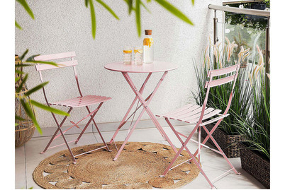 Image of Beliani Balkonset rosa 2 Stühle zusammenklappbar Fiori bei JUMBO