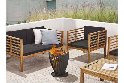 Image of Beliani Feuerstelle schwarz Stahl rund Kediri bei JUMBO