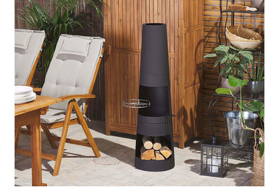 Image of Beliani Feuerstelle Stahl schwarz rund Tromen bei JUMBO