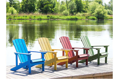 Image of Beliani Gartenstuhl Kunstholz grün Adirondack bei JUMBO