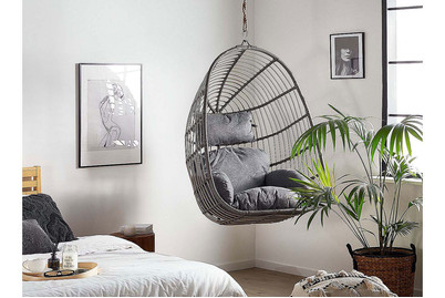 Image of Beliani Hängesessel Rattan grau Casoli bei JUMBO