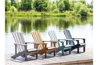 Image of Beliani Gartenstuhl Kunstholz türkis Adirondack bei JUMBO