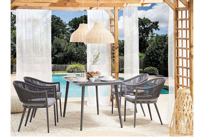 Image of Beliani Gartenmöbel Set Aluminium / Flechtseil grau 4-Sitzer Mileto bei JUMBO