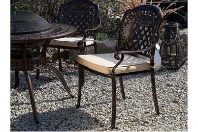 Image of Beliani Gartenstuhl Aluminium dunkelbraun 4er Set Manfria bei JUMBO