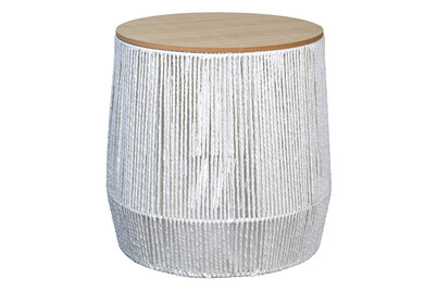 Image of Beistelltisch weiss mit Holzdeckel bei JUMBO