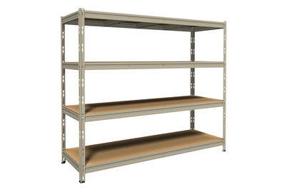Image of Metallsteckregal 4 Spanplatte bei JUMBO