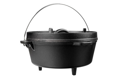 Image of Camping Dutch-Oven, schwarz, 5.7 Liter mit Haken und Tasche bei JUMBO