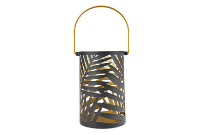 Image of Windlicht Eisen Schwarz/Gold H19.50Cm bei JUMBO