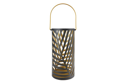 Image of Windlicht Eisen Schwarz/Gold H32Cm bei JUMBO
