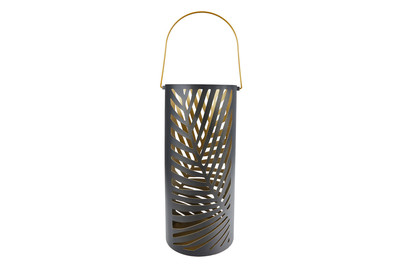 Image of Windlicht Eisen Schwarz/Gold H44.5Cm bei JUMBO