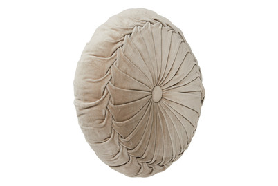 Image of Kissen Kanan Velvet Beige Leinen Rund 40 bei JUMBO