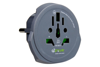 Image of Q2 Power Welt Adapter Schuko bei JUMBO