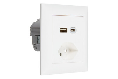 Image of Feller UP-Kleinkombi USB A+C 3.0A Typ13 weiss bei JUMBO