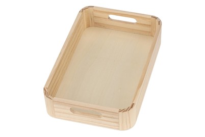 Image of Tablett mit Griff aus Holz, abgerundete Ecken bei JUMBO