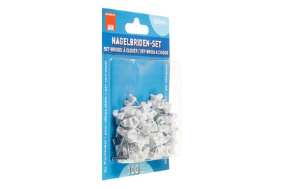 Image of Max Hauri AG Nagelbriden-Set 3 x 5 mm für Flachkabel weiss bei JUMBO