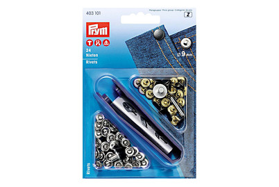 Image of Nieten, silber/alteisen, 9mm, 24 Stk. bei JUMBO