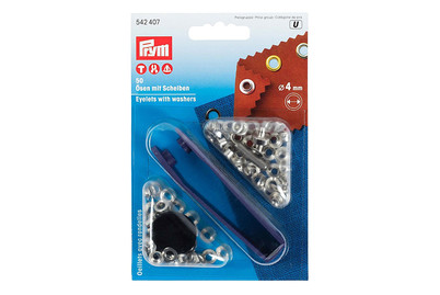 Image of Ösen + Scheiben, silber, 4mm, 50 Stk. bei JUMBO