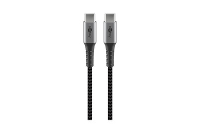 Image of Goobay Usb-C Kabel, Textil, Metallstecker, extra robust, 2m, schwarz bei JUMBO