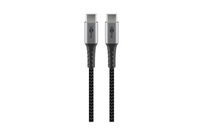Image of Goobay Usb-C Kabel, Textil, Metallstecker, extra robust, 1m, schwarz bei JUMBO