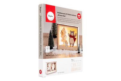 Image of Holzbaus. 3D-Motivrahmen, FSC Mix Credit, 15,5x3,8x12,5cm, Winter Bär,12-tlg, 1Set bei JUMBO