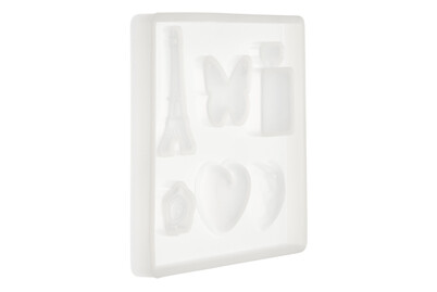 Image of Silikon-Form 9x8 cm Herz/Eiffelturm 5tlg bei JUMBO
