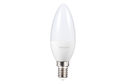 Image of Philips LED Standard Kerzenlampe mit 40W, E14 Sockel, Matt, WarmWhite non-dimmable, 3er Pack (Disc) bei JUMBO