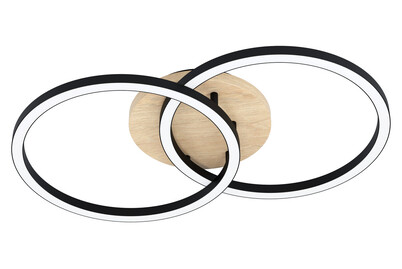 Image of Eglo Led-Zig-Cct Deckenleuchte schwarz/Holz/weiss Lomaltas-Z bei JUMBO
