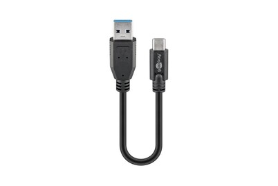 Image of Usb-C auf Usb-A 3.0 Kabel 0.15m schwarz bei JUMBO
