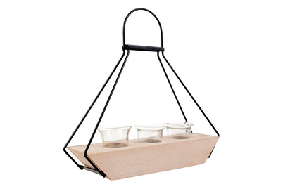 Image of Teelichth. Holz/Glas/Met. 31x9x31 cm bei JUMBO