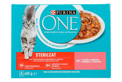 Image of Purina ONE Sterilcat Katzenfutter in Sauce Lachs 8x85g