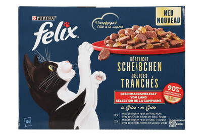 Image of Felix Delicious Slices Katzenfutter in Gelee Fleisch 10x80g