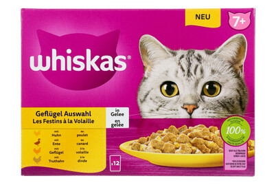 Image of Whiskas Katzenfutter in Gelée 7+ Senior Geflügel 12x85g bei JUMBO