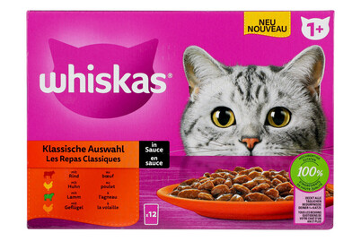Image of Whiskas Katzenfutter in Sauce Klassische Auswahl 1+ 12x85g