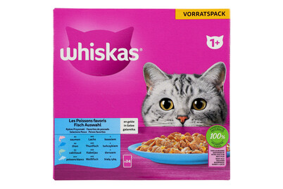Image of Whiskas 1+ Fisch Auswahl in Gelee 24x85g bei JUMBO
