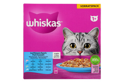 Image of Whiskas 1+ Fisch Auswahl in Gelee 24x85g