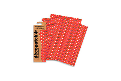 Image of Decopatch-Papier 3 Stück, 30x40cm, Herzen rot bei JUMBO
