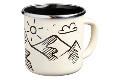 Image of Tee- und Kaffee - Mug Ivory bedruckt, Emaille, 4 dl, Ø 9 cm, assortiert bei JUMBO