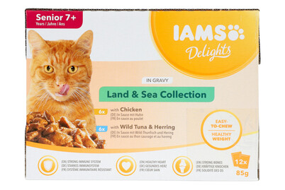 Image of Iams Delights Senior Land&Sea Mix 12x85g bei JUMBO