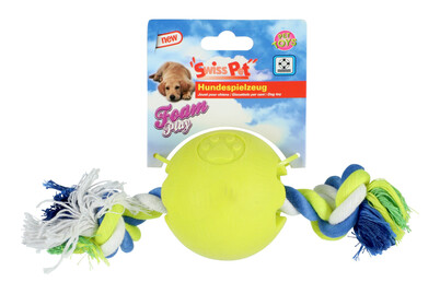 Image of swisspet Foam-Play Ball mit Seil M gelb bei JUMBO