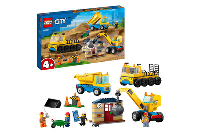 Image of Lego® City 60391 Baufahrzeuge und Kran mit Abrissbirne