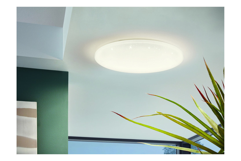 Plafonnier LED EGLO POGLIOLA-S - Ø26cm - Blanc 4000K | Effet Cristal, Pour Salon, Cuisine | Design Moderne