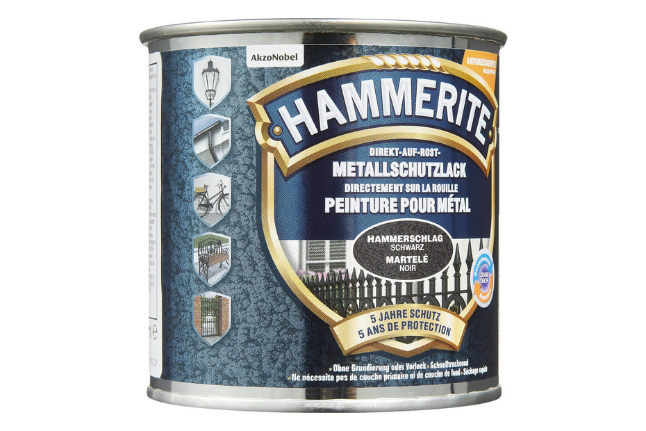 Peinture pour métal Hammerite, finition martelée, noir, 250 ml Acheter chez  JUMBO