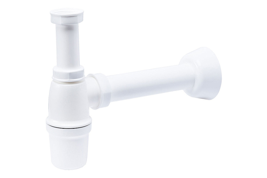 Sifone Tubolare Tecuro Per Lavabo - Curvatura Antiodore, Plastica Bianca, Diametro 32mm - Foto 7