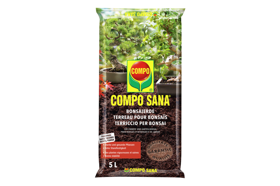 Terreau pour plantes d'intérieur et palmiers Compo Sana 10L
