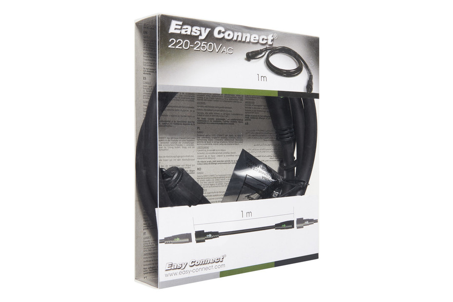 Easy Connect Verlängerungskabel 1m Schwarz IP67 max. 3600W