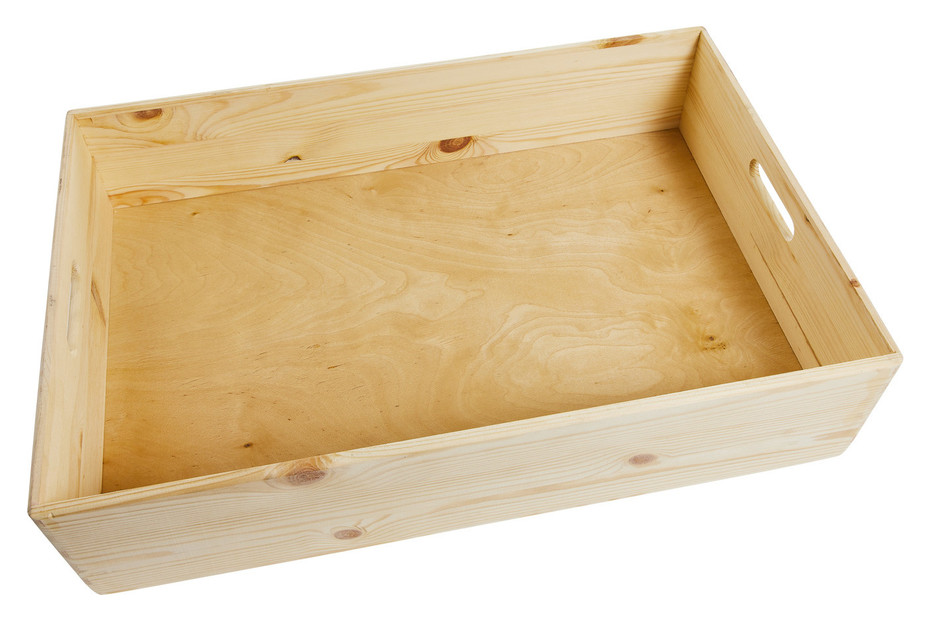 Caisse empilable avec champ d'inscription, caisse en bois pour le rangement  et la décoration, 40 x 30 x 23 cm - PEARL