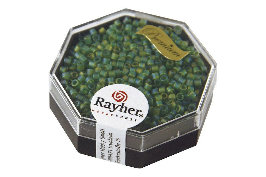 RAYHER Delica-Rocailles 1,6 Mm – Transparent, Rainbow, Dose 8 G