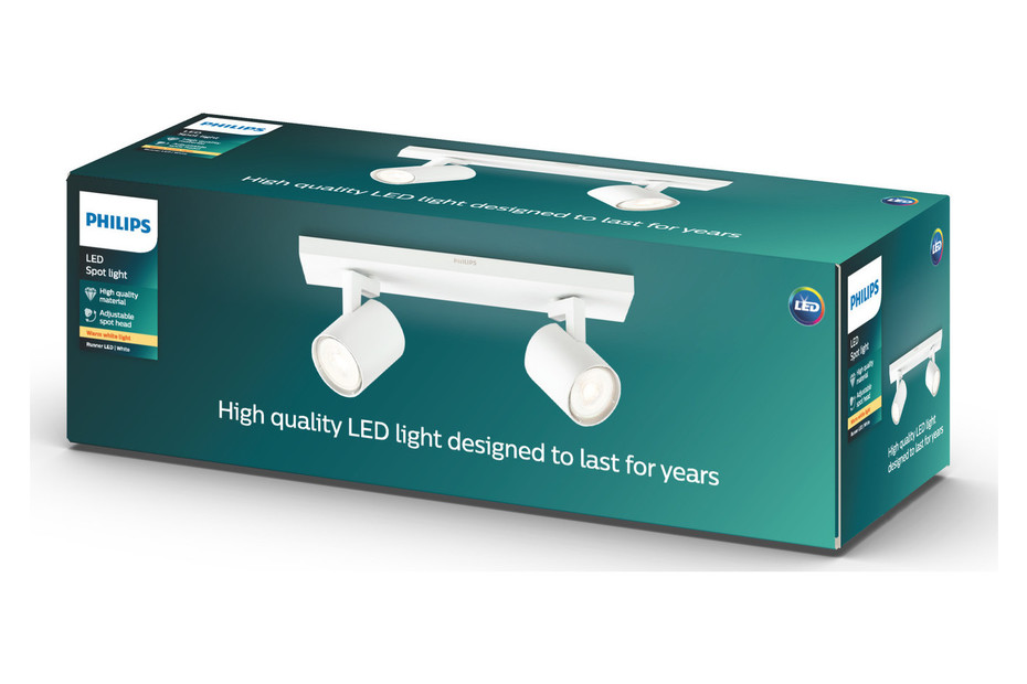 Philips LED-Spot Runner Weiss | 2 × 3.5 W | 2 × 50 W kaufen bei JUMBO
